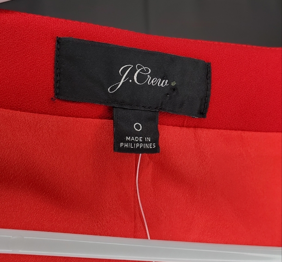 J. Crew Red Wrap Dress 0 Tie Waist Vneck Elbow Bishop Sleeve Classic Feminine - Picture 9 of 11